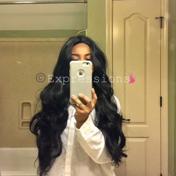 Long Wavy Human Blend Lace Front - Picture 2 of 4